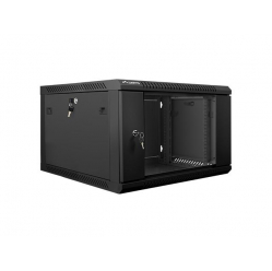 Szafa serwerowa Lanberg 19'' 6U 600x600mm czarna  drzwi szklane 