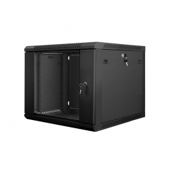 Szafa serwerowa Lanberg 19'' 9U 600x600mm czarna  drzwi szklane 