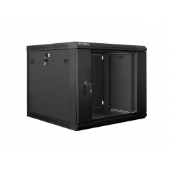 Szafa serwerowa Lanberg 19'' 9U 600x600mm czarna  drzwi szklane 
