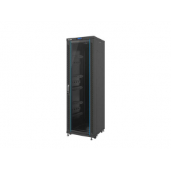Szafa serwerowa Lanberg 19'' 37U 600x600mm czarna szklane LCD; flat pack