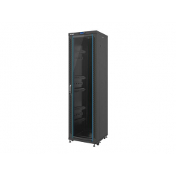 Szafa serwerowa Lanberg 19'' 42U 600x600mm czarna szklane LCD; flat pack
