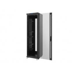 Szafa serwerowa Lanberg 19'' 42U 600x600mm czarna szklane LCD; flat pack