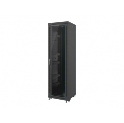 Szafa serwerowa Lanberg 19'' 42U 600x600mm czarna drzwi szklane; flat pack