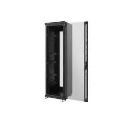 Szafa serwerowa Lanberg 19'' 42U 600x600mm czarna drzwi szklane; flat pack