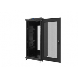 Szafa serwerowa Lanberg 19'' 27U 600x600mm czarna  drzwi perf. LCD 