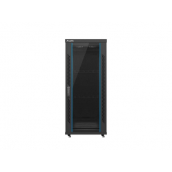 Szafa serwerowa Lanberg 19'' 27U 600x600mm czarna  drzwi szklane 