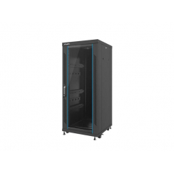 Szafa serwerowa Lanberg 19'' 27U 600x600mm czarna  drzwi szklane 