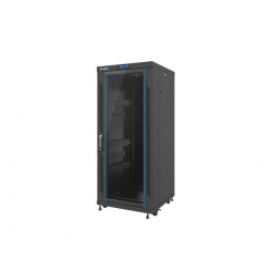 Szafa serwerowa Lanberg 19'' 27U 600x600mm czarna  drzwi szklane LCD 