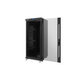 Szafa serwerowa Lanberg 19'' 27U 600x600mm czarna  drzwi szklane LCD 
