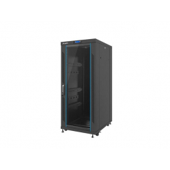 Szafa serwerowa Lanberg 19'' 27U 600x800mm czarna  drzwi szklane LCD 