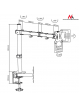 Maclean MC-753 Uchwyt biurkowy do monitora LCD 13-32" 8kg vesa 75x75, 100x100