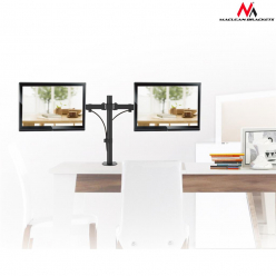 Maclean MC-754 Uchwyt biurkowy na 2 monitory LCD 13-32" 8kg vesa 75x75, 100x100