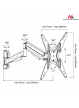Maclean MC-784 Uchwyt do TV lub monitora czarny gazowa sprężyna 32"-55" 2ramiona