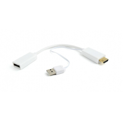 Gembird konwerter HDMI -> Displayport, biały