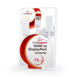 Gembird konwerter HDMI -> Displayport, biały