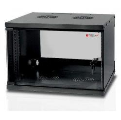 Szafa serwerowa Techly ProECO 19'' 6U 450 mm szklane drzwi zmontowana czarna