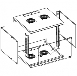Szafa serwerowa Techly ProECO 19'' 6U 450 mm szklane drzwi zmontowana czarna