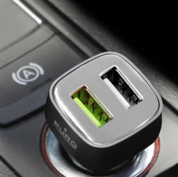 PURO Mini Fast Charger 2xUSB 2.4 A square black