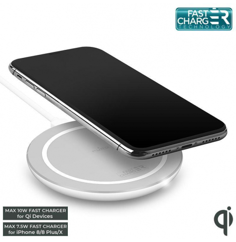 PURO Fast Charger Wireless Induction Station QI ładowarka indukcyjna 10 W biała