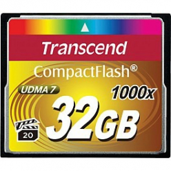 Karta pamięci Transcend 32GB Compact Flash 1000x (Odczyt 160MB/s ,zapis 70MB/s)