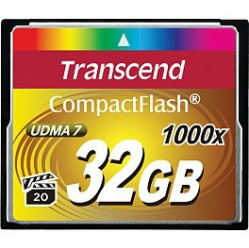 Karta pamięci Transcend 32GB Compact Flash 1000x (Odczyt 160MB/s ,zapis 70MB/s)