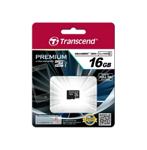 Karta pamięci Transcend Micro SDHC 16GB Class 10 UHS-I U1  ( Full HD )
