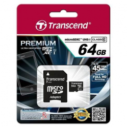 Karta pamięci Transcend Micro SDXC 64GB Class 10 UHS-I +adapter SD