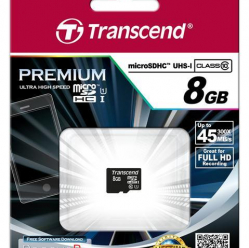 Karta pamięci Transcend Micro SDHC 8GB UHS-I  300x ( Transsfer do 45MB/s )