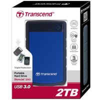 Dysk zewnętrzny Transcend StoreJet 25H3B 2TB USB 3.0 2.5'' HDD Wstrząsoodporny / Szybki Backup