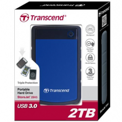 Dysk zewnętrzny   Transcend StoreJet 25H3B 2TB USB 3.0 2.5'' HDD Wstrząsoodporny / Szybki Backup
