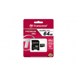 Karta pamięci Transcend microSDXC 64GB Class 10 + Adapter (SD 3.0)