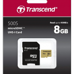 Karta pamięci Transcend Micro SDHC 8GB Class 10 ( 95MB/s ) + adapter
