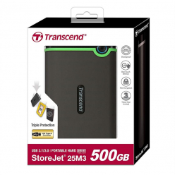 Dysk zewnętrzny Transcend 500GB 25M3G 2.5'' USB3 Iron Gray Slim