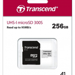 Karta pamięci Transcend microSDXC USD300S 256GB CL10 UHS-I U3 Up to 95MB/S with adapter