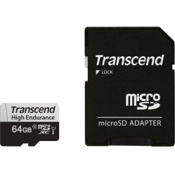 Karta pamięci Transcend 64GB microSD with adapter U1, High Endurance