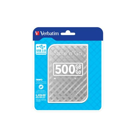 Dysk zewnętrzny Verbatim Store 'n' Go 2.5'' GEN 2 500GB USB 3.0 Srebny