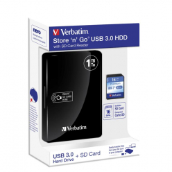 Dysk zewnętrzny Verbatim Store & Go 2.5'' 1TB USB 3.0 z czytnikiem kart pamięci