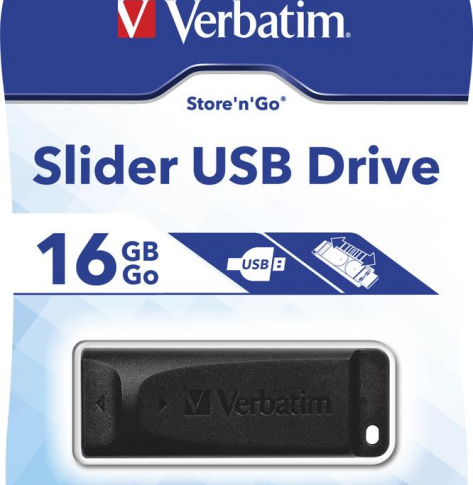 Pamięć USB    Verbatim Store N Go  2.0 Drive Slider 16GB black