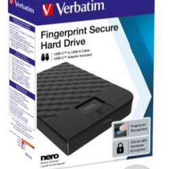 Dysk zewnętrzny VERBATIM FINGERPRINT SECURE HDD 1TB AES 256 ENCRYPTION USB 3.1 GEN 1 (2.5'')