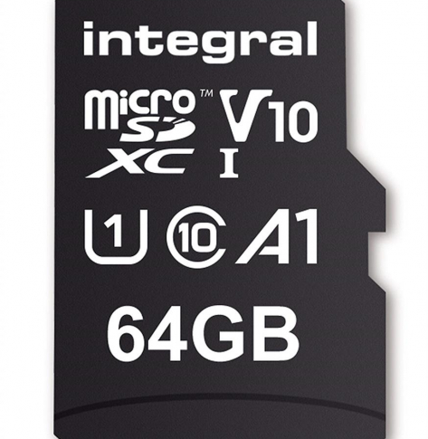Karta pamięci Integral 64GB MICRO SDXC 100V10, Read 100MB/s  U1 V10 + ADAPTER