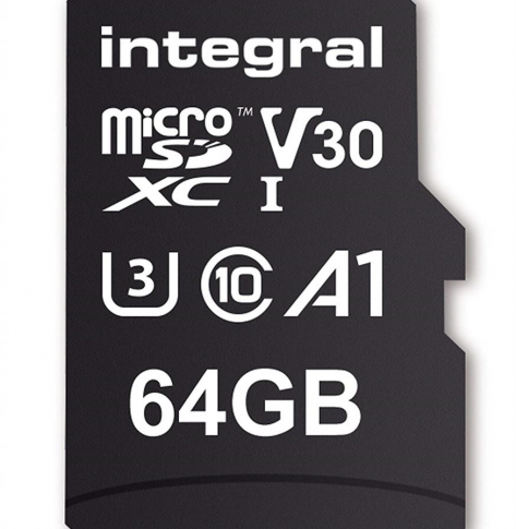 Karta pamięci Integral 64GB MICRO SDXC 70V30, R:100MB/s W:70MB/s U3 V30 + ADAPTER