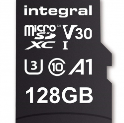 Karta pamięci Integral 128GB MICRO SDXC 90V30, R:100MB/s W:90MB/s U3 V30 + ADAPTER