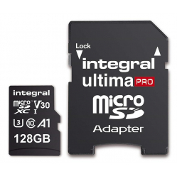 Karta pamięci Integral 128GB MICRO SDXC 90V30, R:100MB/s W:90MB/s U3 V30 + ADAPTER