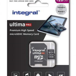 Karta pamięci Integral 128GB MICRO SDXC 90V30, R:100MB/s W:90MB/s U3 V30 + ADAPTER