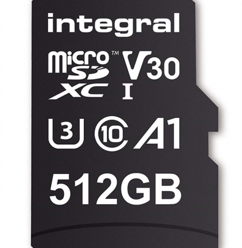 Karta pamięci Integral 512GB MICRO SDXC 80V30, R:100MB/s W:80MB/s U3 V30 + ADAPTER