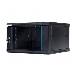 Szafa serwerowa START.LAN 19'' 6U 600x450mm czarna  drzwi przednie szklane 