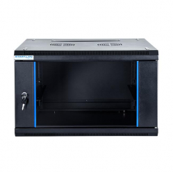 Szafa serwerowa START.LAN 19'' 6U 600x600mm czarna  drzwi przednie szklane 
