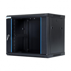 Szafa serwerowa START.LAN 19'' 9U 600x450mm czarna  drzwi przednie szklane 