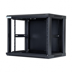 Szafa serwerowa START.LAN 19'' 9U 600x450mm czarna  drzwi przednie szklane 