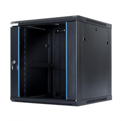 Szafa serwerowa START.LAN 19'' 12U 600x600mm czarna  drzwi przednie szklane 